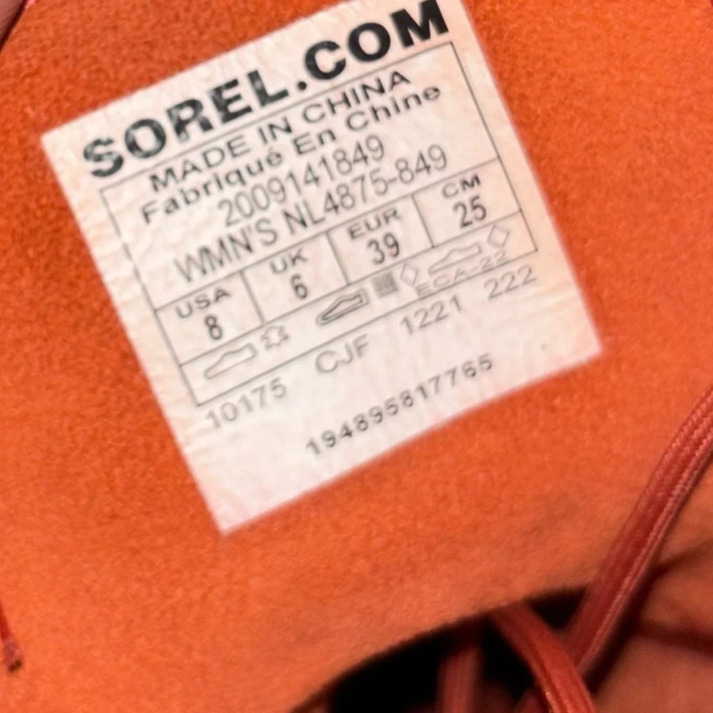 Sorel Womens Hi-Line Heel Lace Warp Red Tawny Buff Size 8